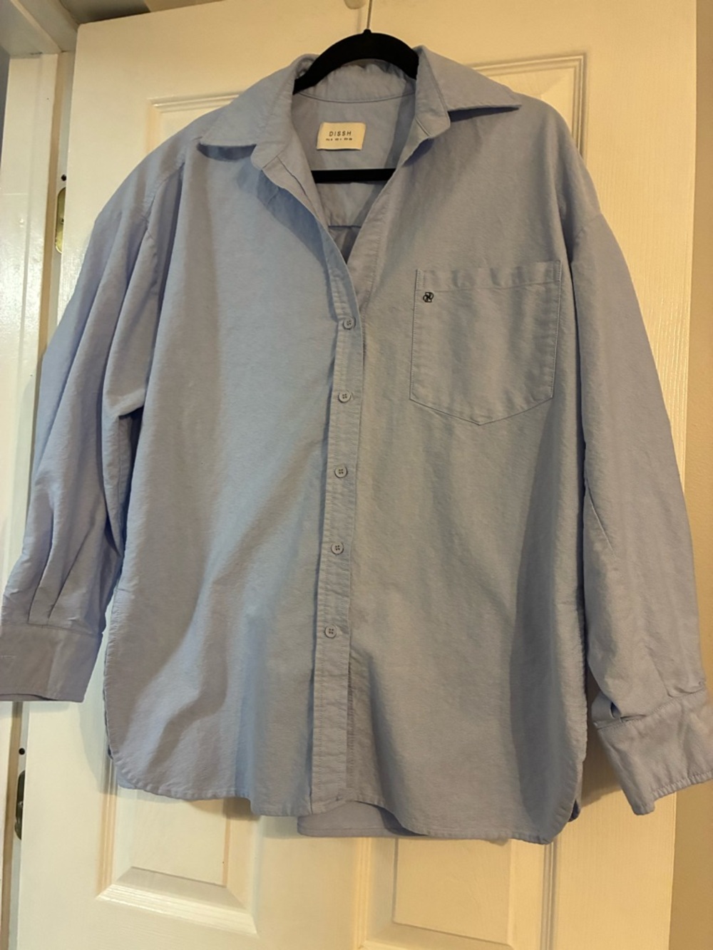 DISSH Women’s Rhea Light Blue Casual Button-Down Cotton Shirt